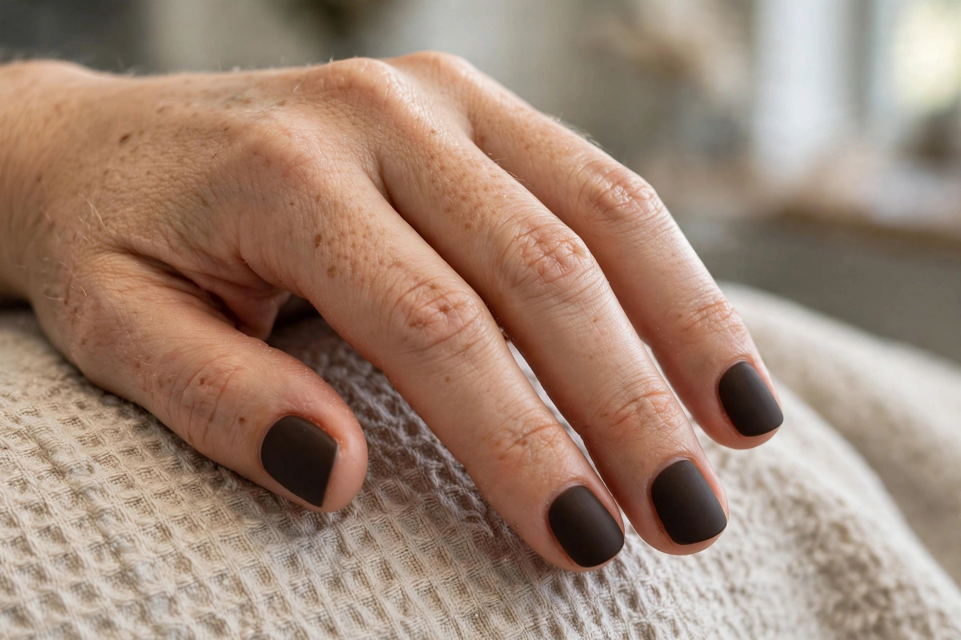 Matte espresso nails