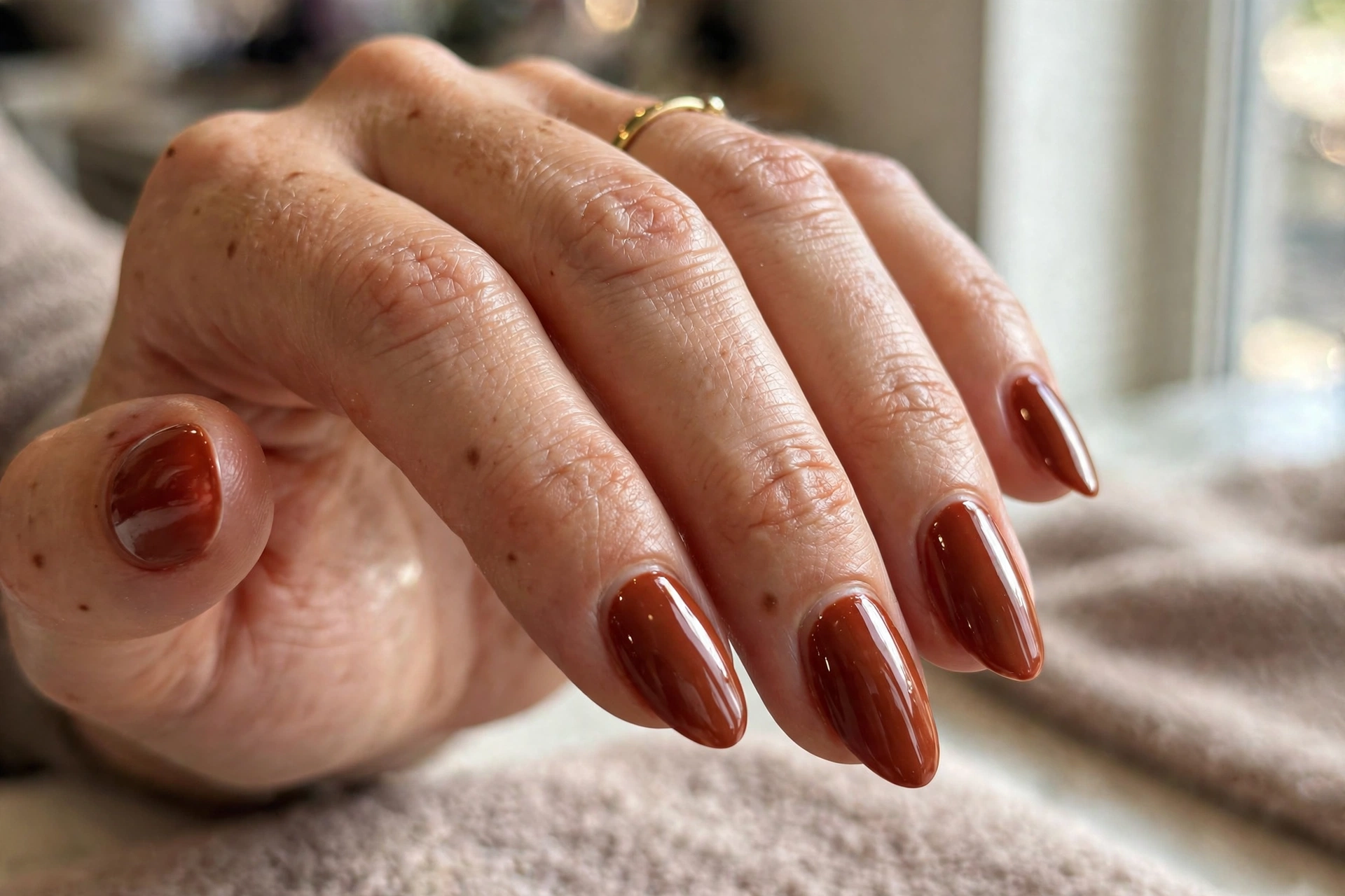 Cinnamon spice warm brown nails