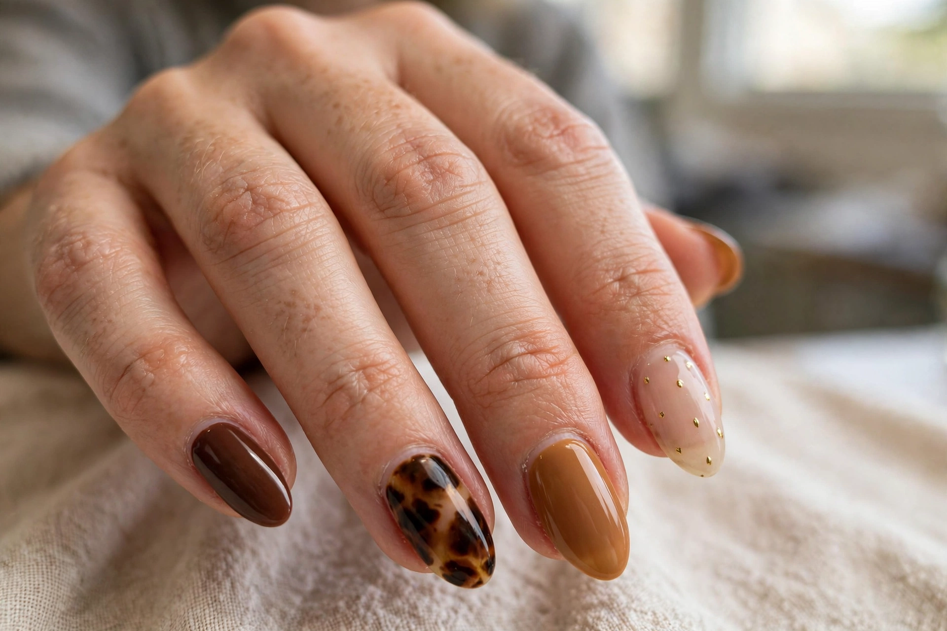 Mix and match brown nail set