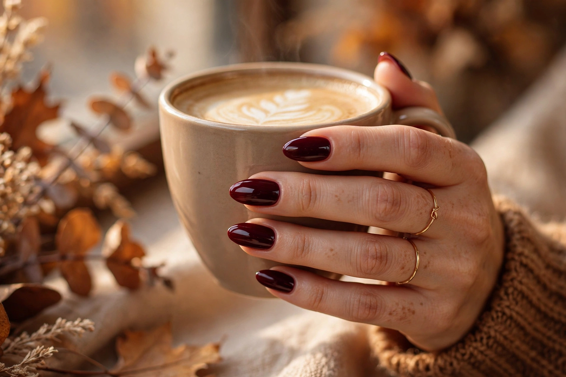 Oxblood burgundy fall nails